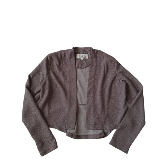 BB Dakota Gray Shimmer Long Sleeve Lightweight Open Front Cardigan Women's Large - Picture 1 of 10